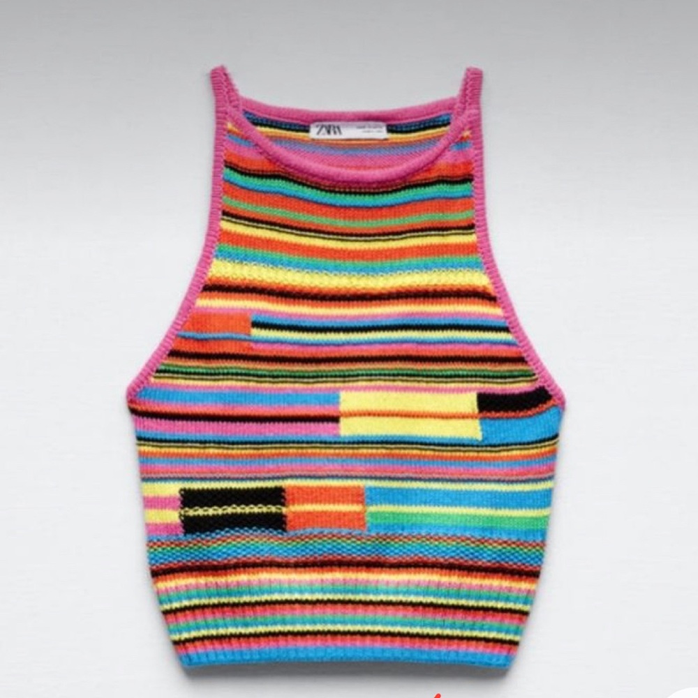 Zara Rainbow Crochet Tank
